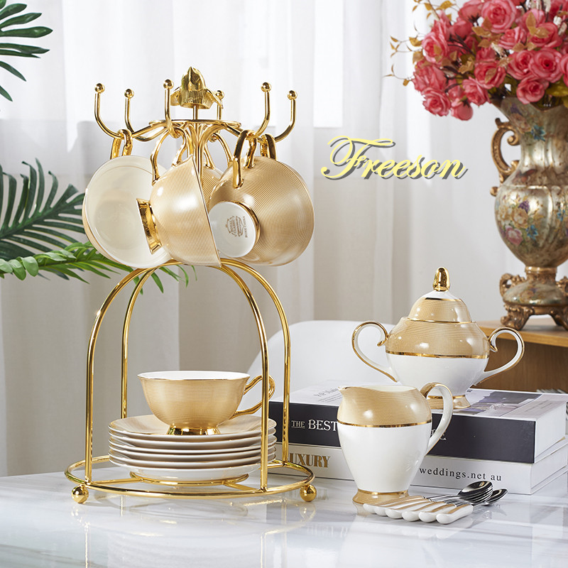 Coffee Tea Sugar - Oro di lusso Bone China tazza